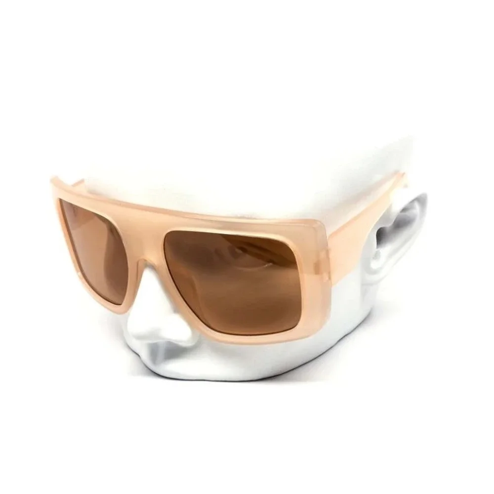 Oversized Square Sunglasses Men Amber Lens Fashion Designer Style Brown Frame‎